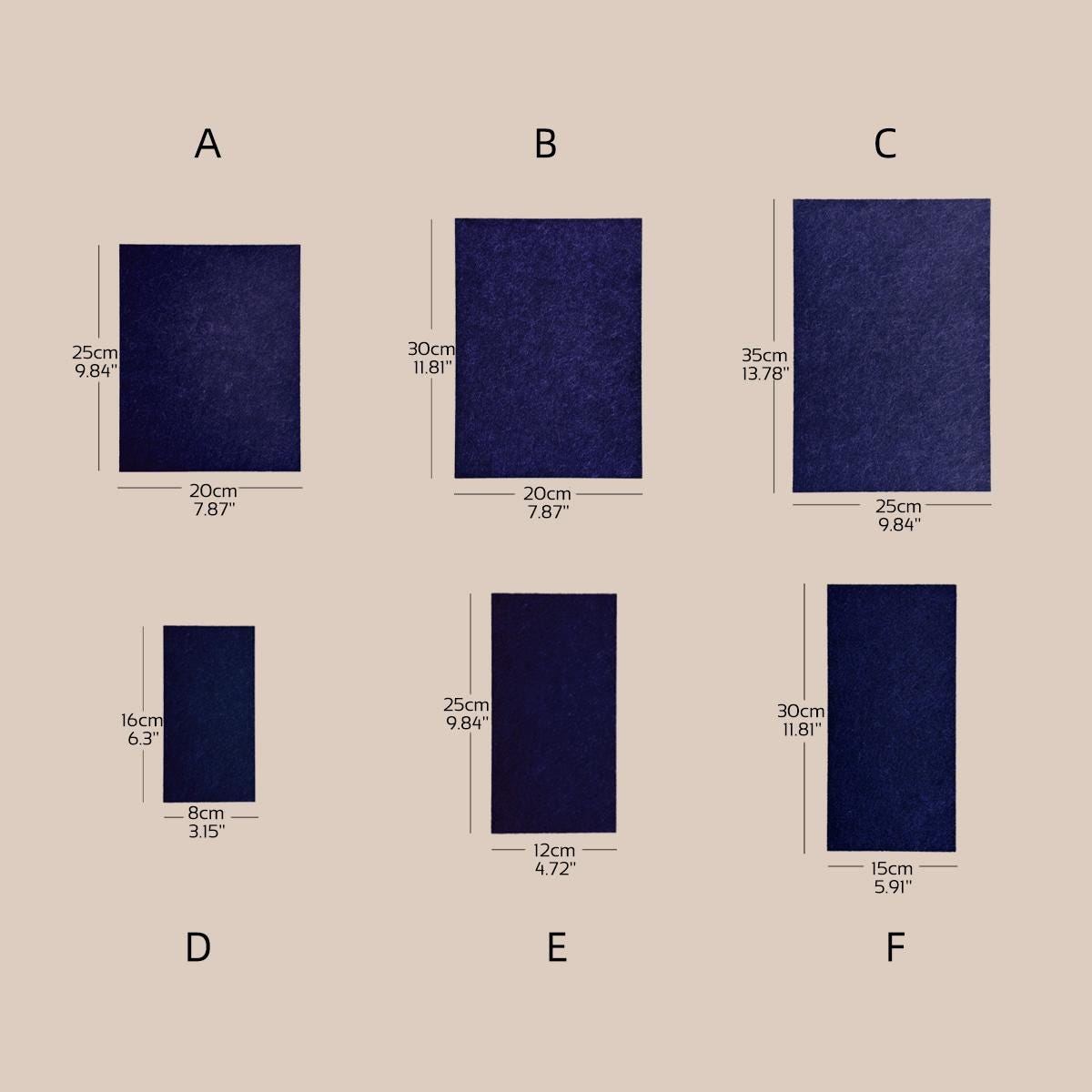 Midnight Blue Felt Jewelry Display Set: Ring, Necklace, Earring Showcase