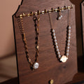 Walnut Veneer Jewelry Display Set: Boutique Earring Necklace Organizer