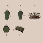 Handcrafted Walnut Veneer Jewelry Display Set | 7 Pieces | 14 Colors