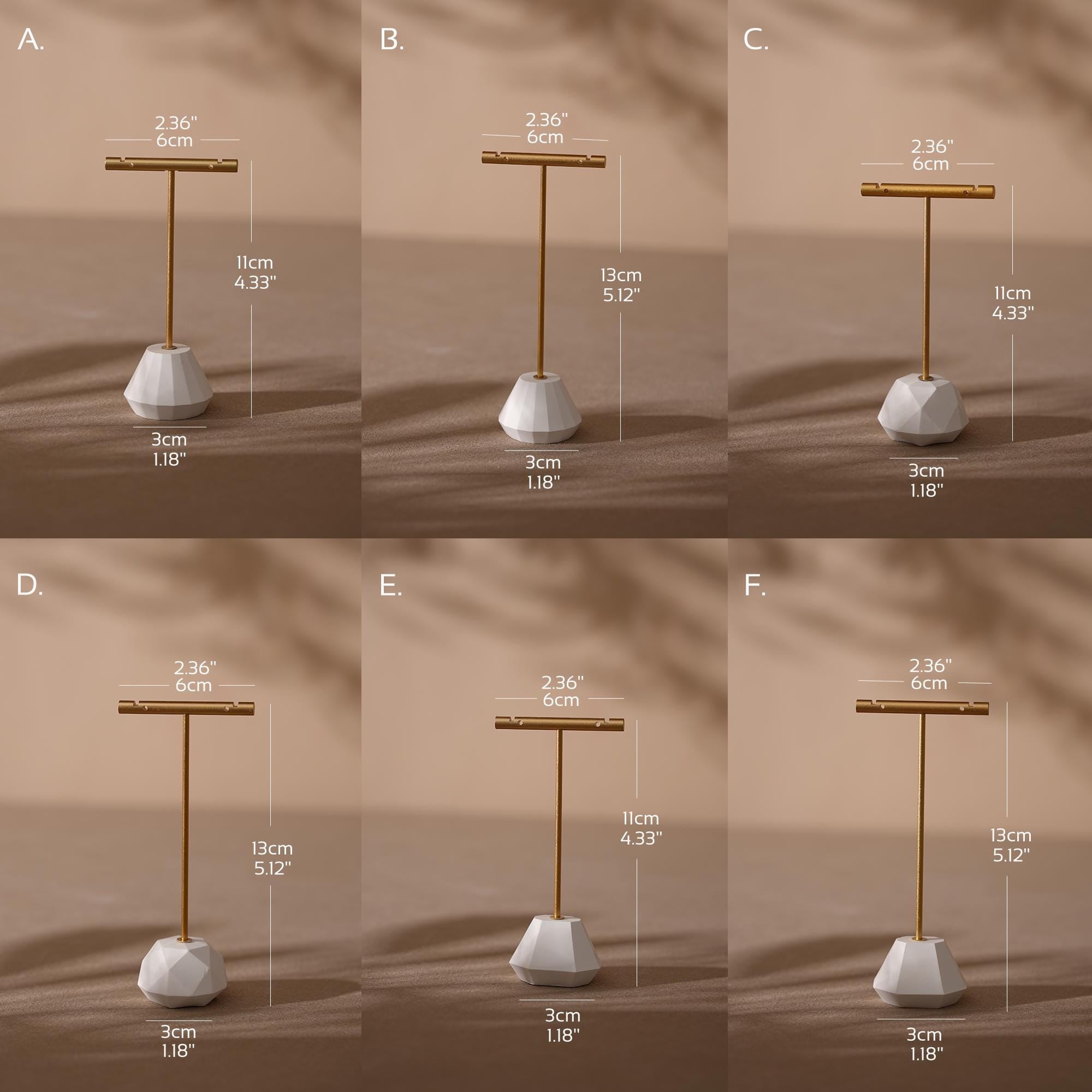 Gold T-Bar Earring Holder