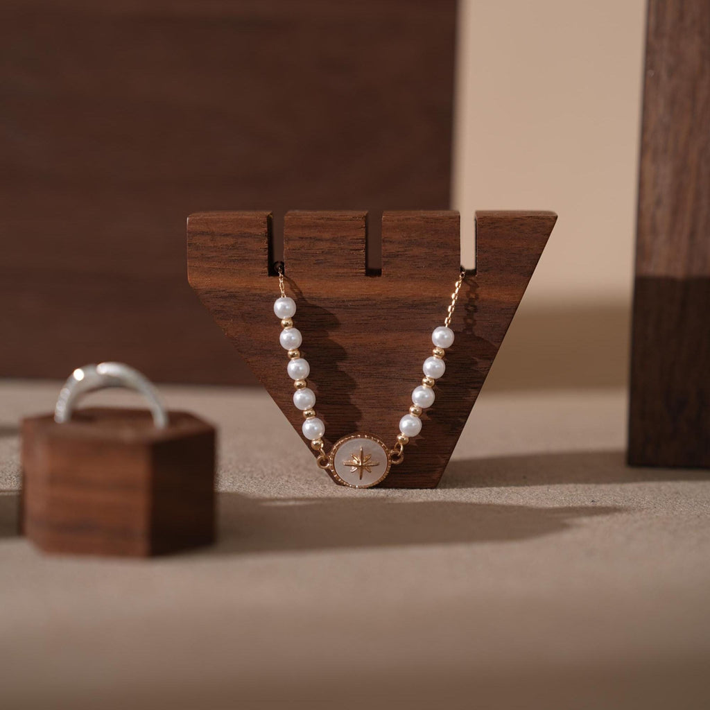 Walnut Veneer Jewelry Display Set