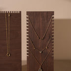 Walnut Veneer Jewelry Display Set