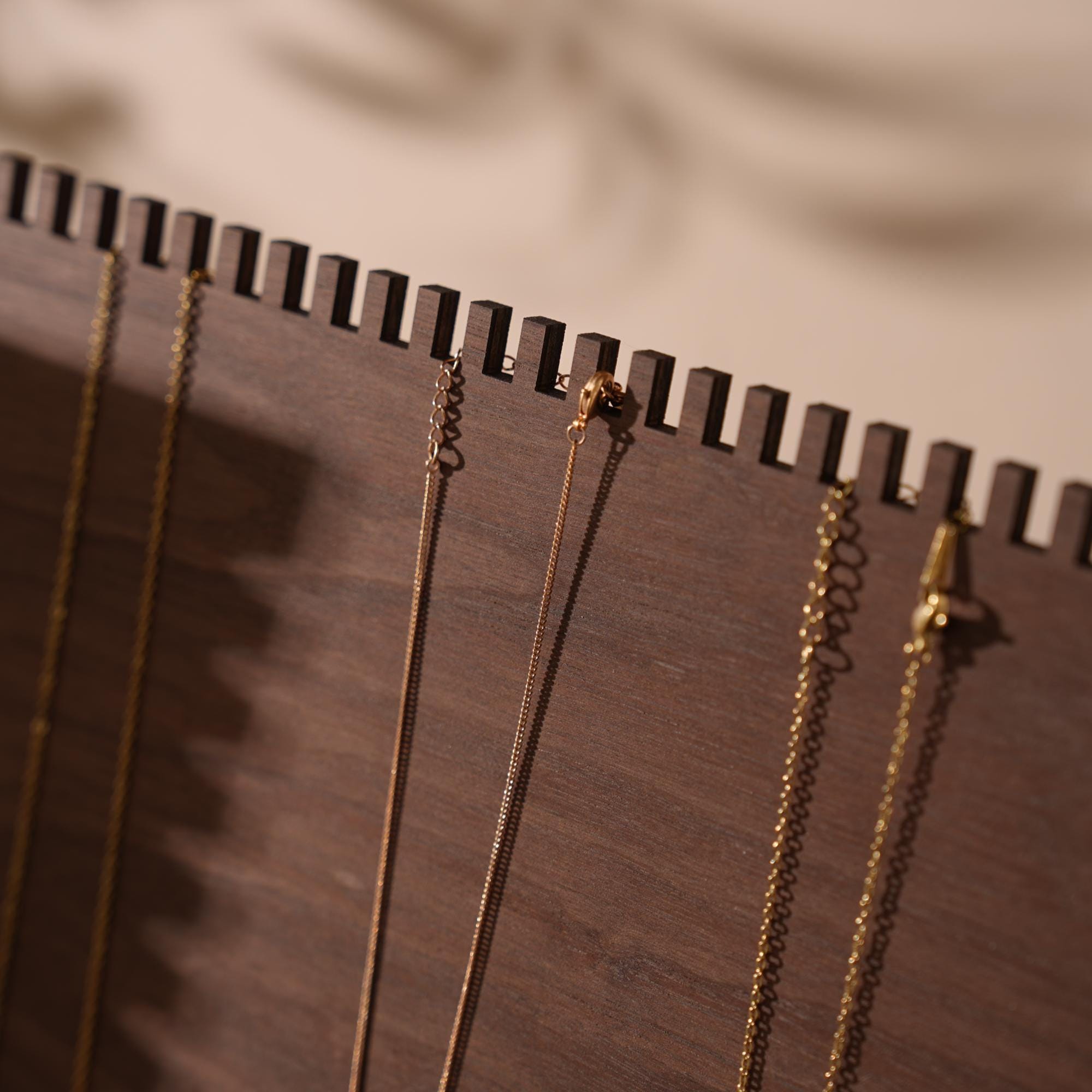 Walnut Veneer Jewelry Display Set