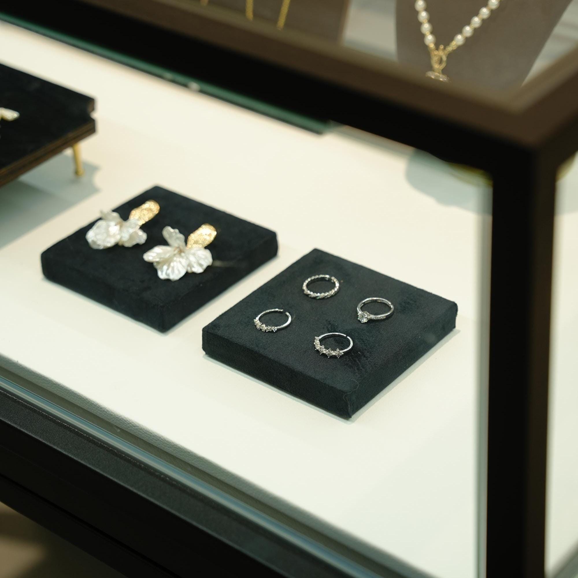 Black Suede Jewelry Display Set