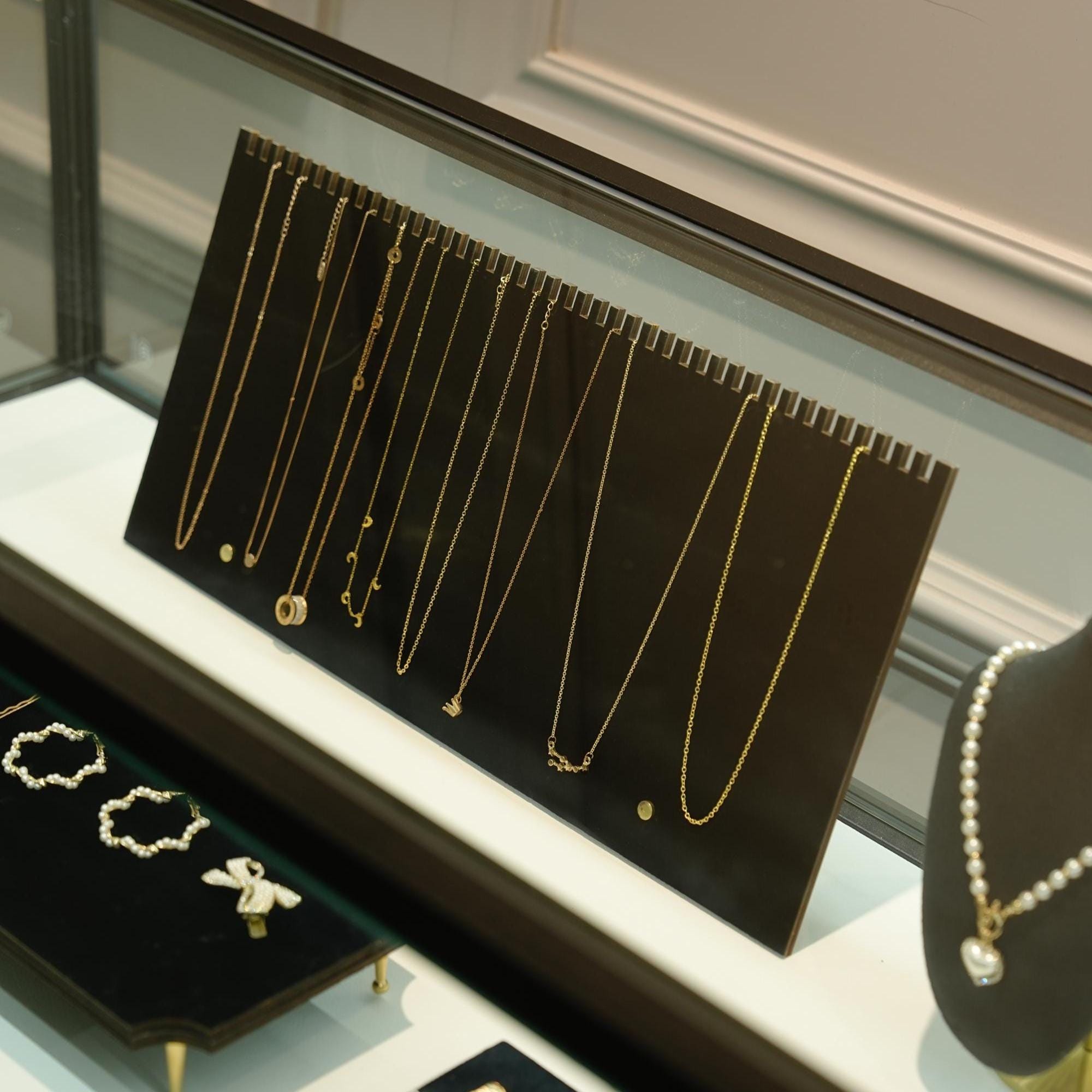 Black Suede Jewelry Display Set