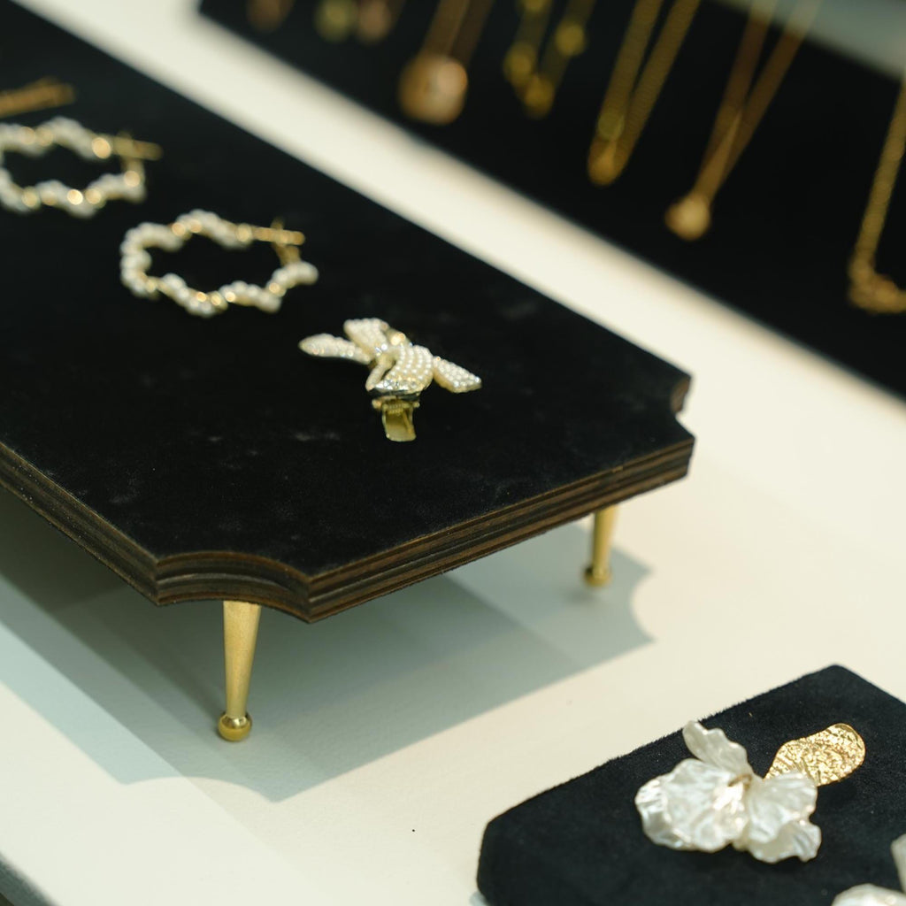 Black Suede Jewelry Display Set