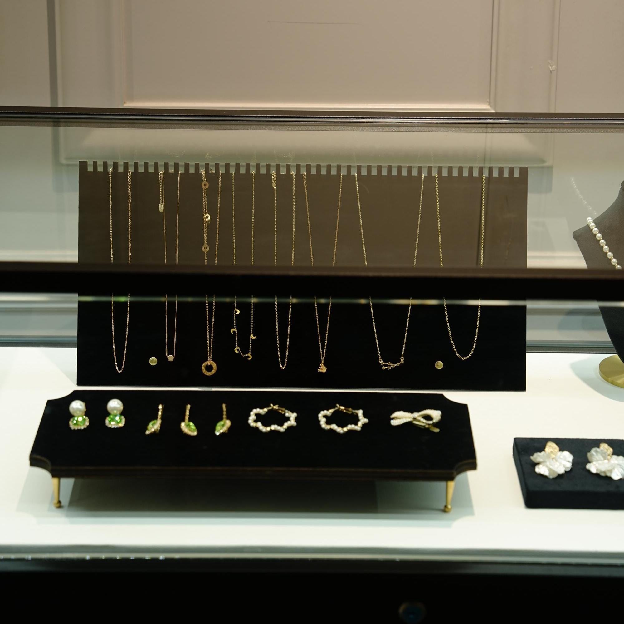 Black Suede Jewelry Display Set