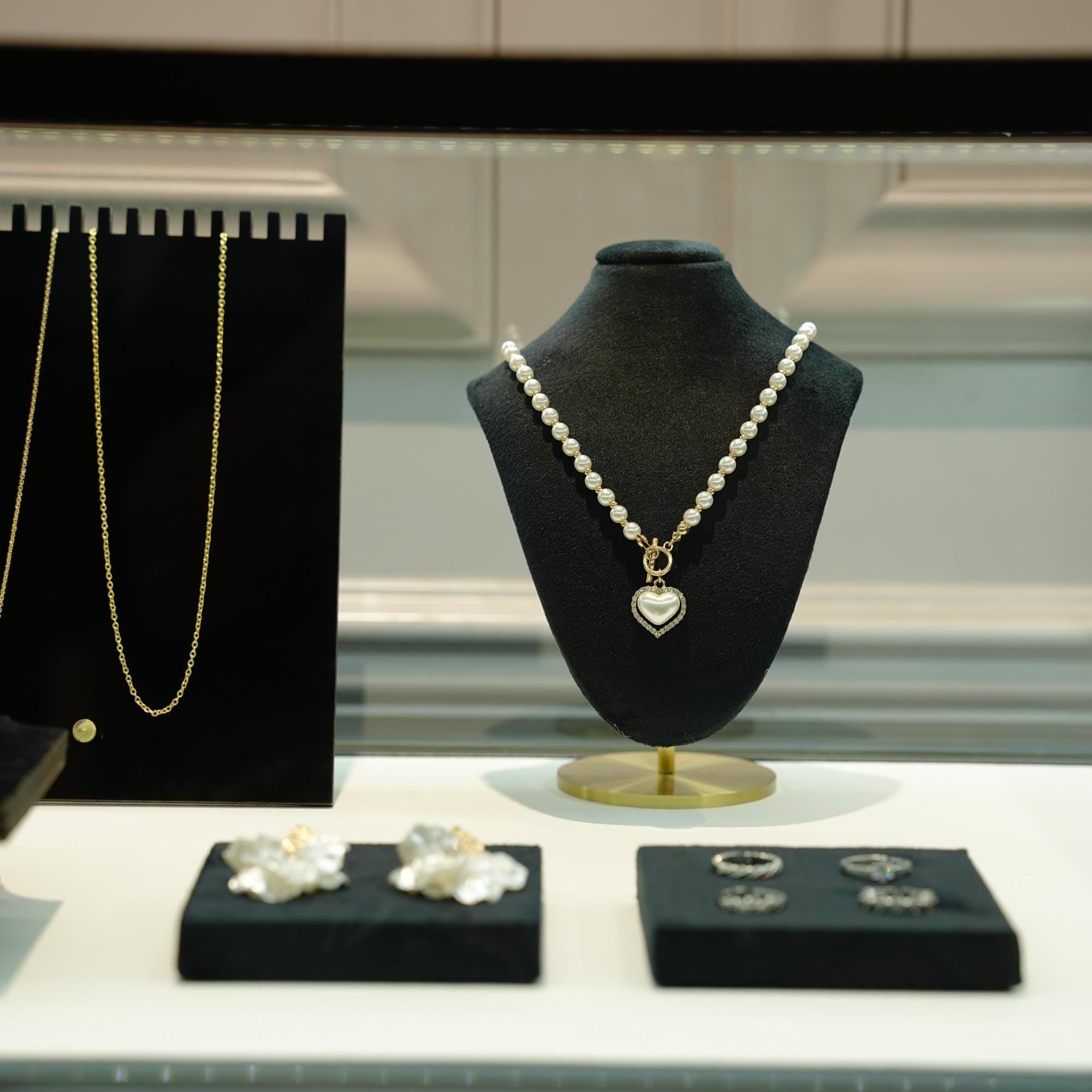 Black Suede Jewelry Display Set