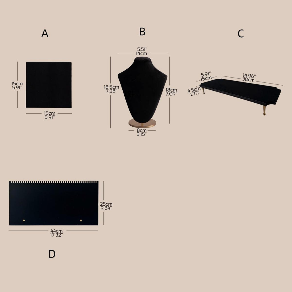 Black Suede Jewelry Display Set