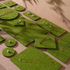 Green Felt Jewelry Display Set: Ring, Necklace, Earring Organizer