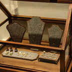 Walnut Veneer Jewelry Display Set: Boutique Showcase Organizer