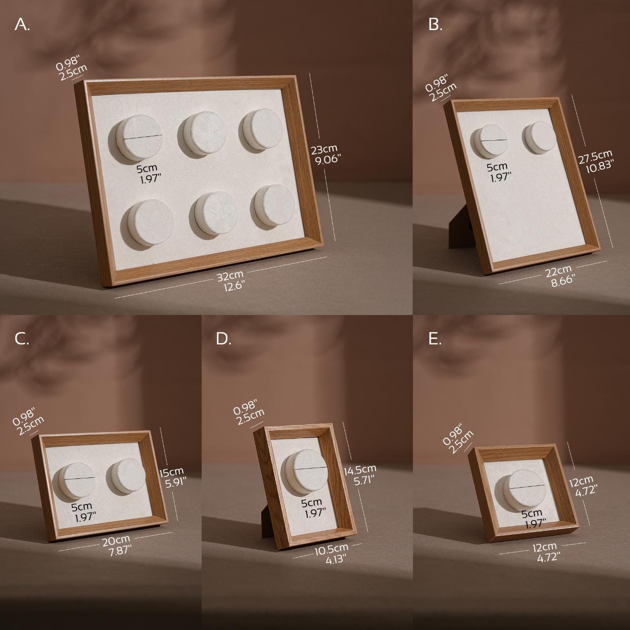 Vegan Suede Bracelet Display Frame Set