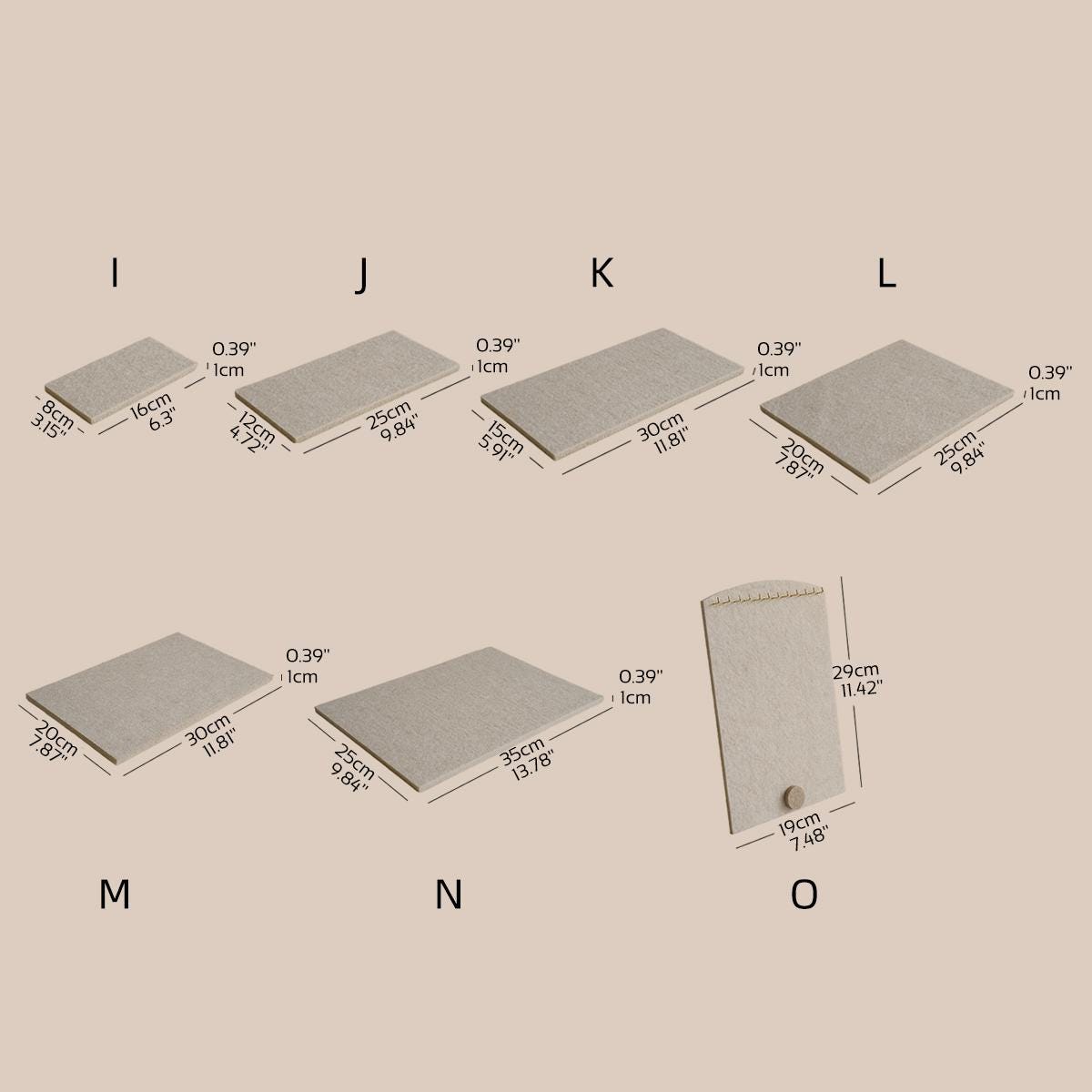 Off White Felt Jewelry Display Set: Ring, Necklace, Bracelet Showcase