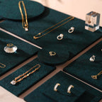 Dark Green Felt Jewelry Display Set