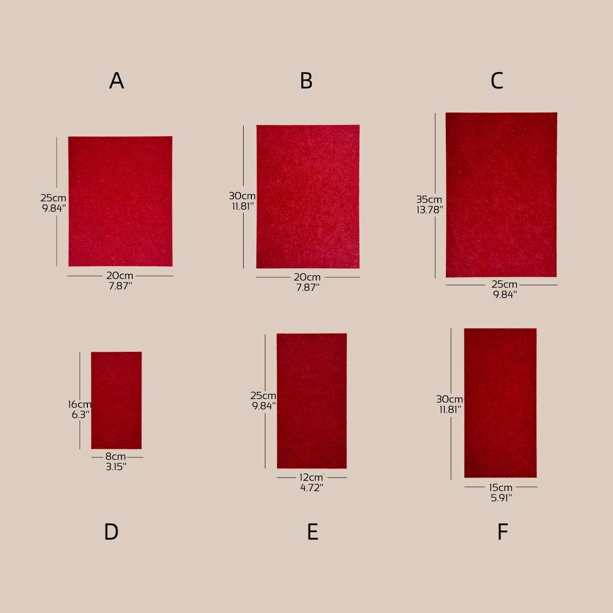 Red Felt Jewelry Display Set: Ring, Necklace, Earring Showcase