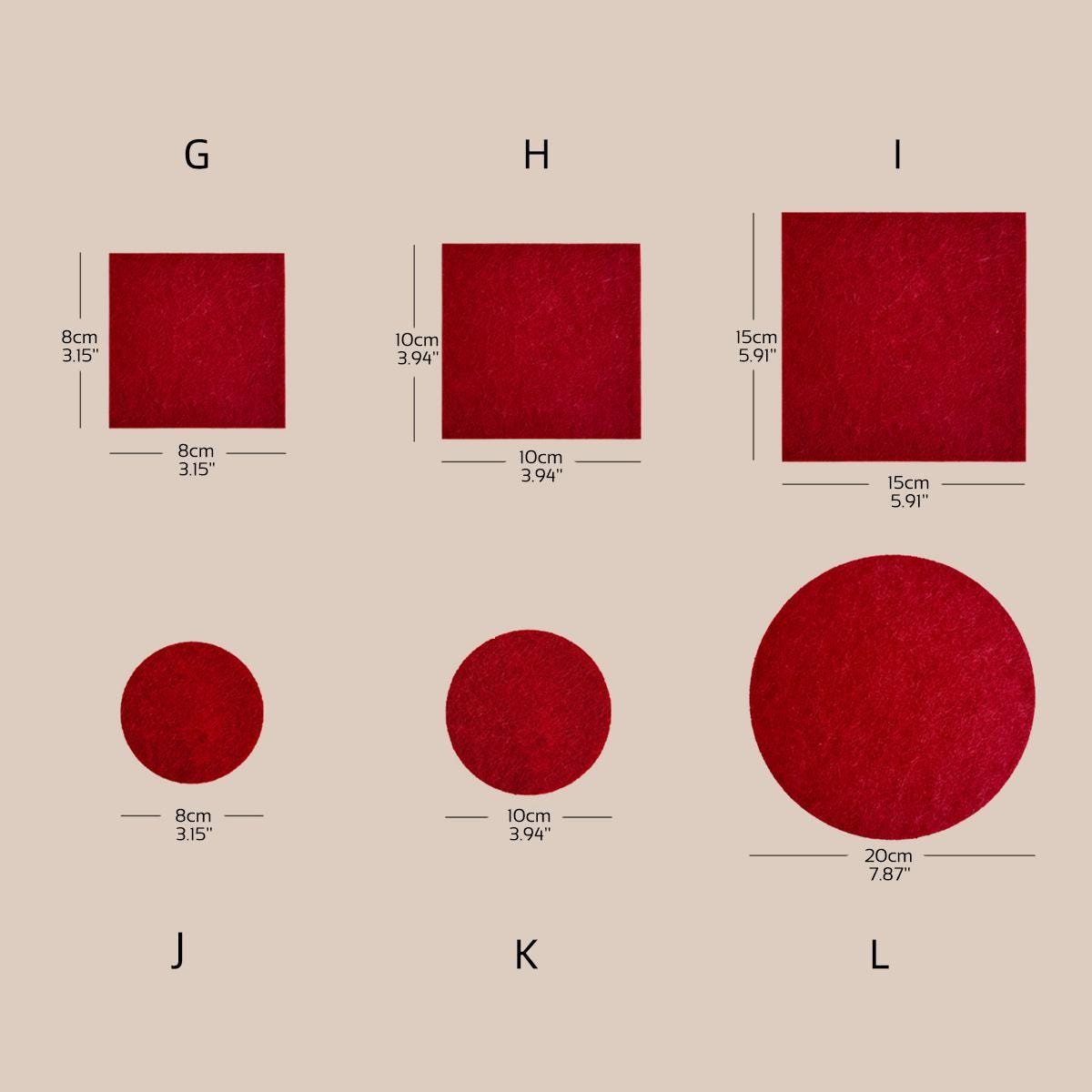 Red Felt Jewelry Display Set: Ring, Necklace, Earring Showcase