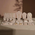 Beige Felt Jewelry Display Set: Ring, Necklace, Bracelet and Earring Showcase Prop
