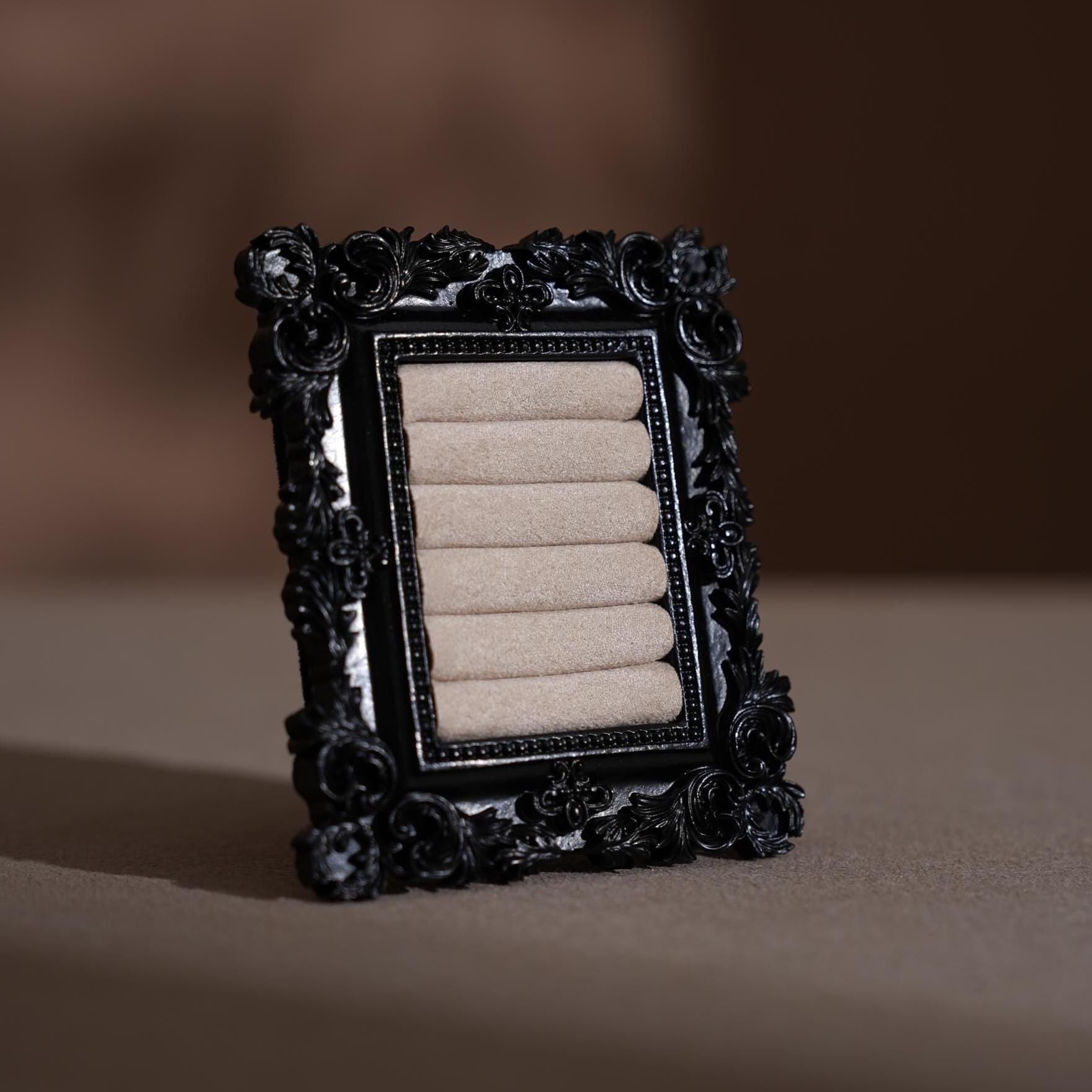 Black Rococo Ring & Earring Display Stand