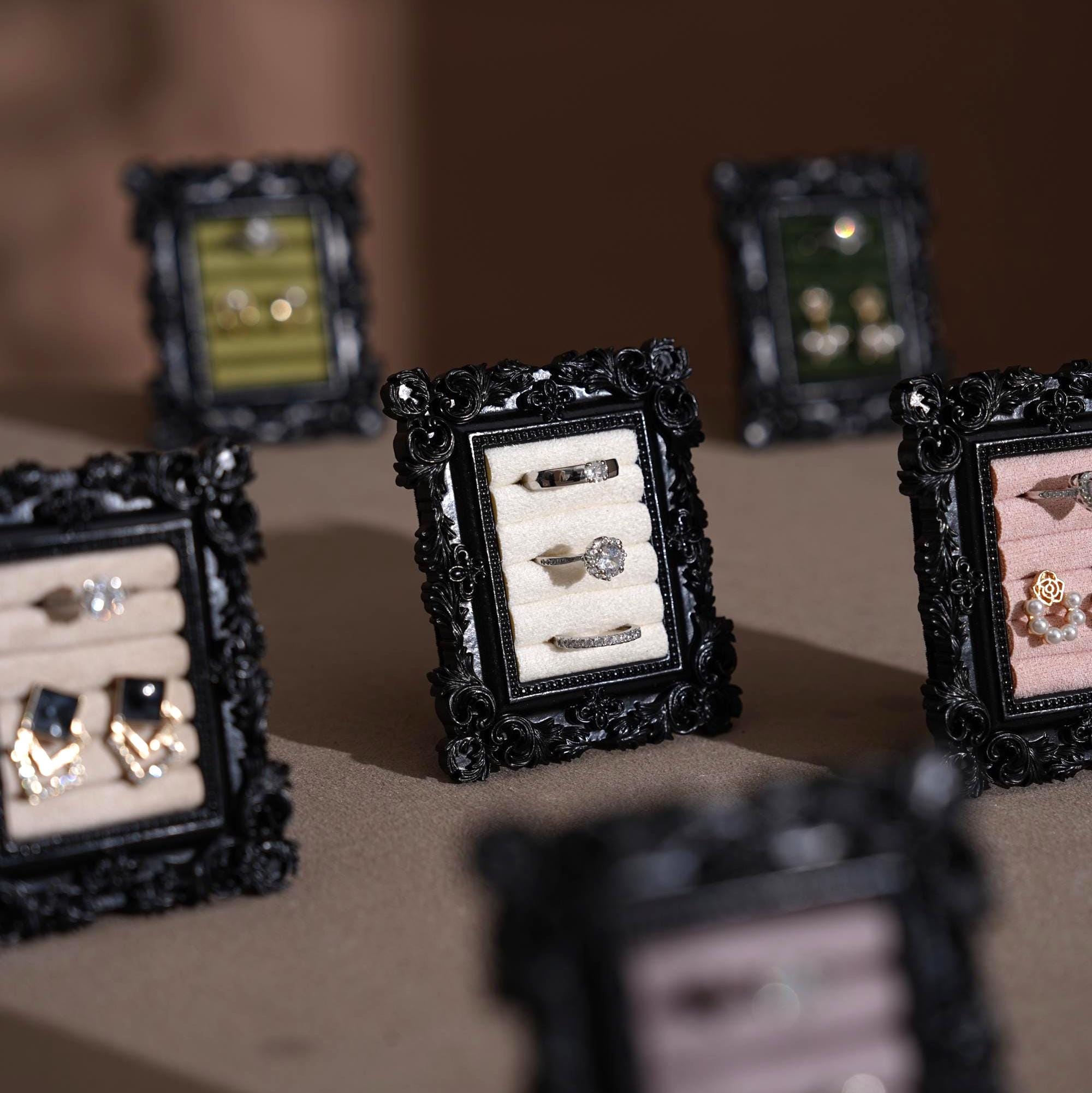 Black Rococo Ring & Earring Display Stand