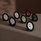 Rococo-Style Black Ring Stand