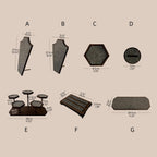 Gray Felt Jewelry Display Set – Walnut Veneer Base for Rings and Bracelets