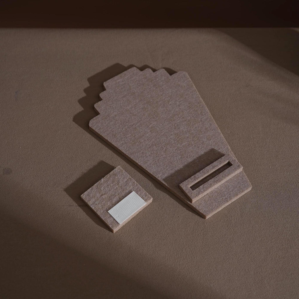 Beige Felt Jewelry Display Set: Ring, Necklace, Bracelet and Earring Showcase Prop