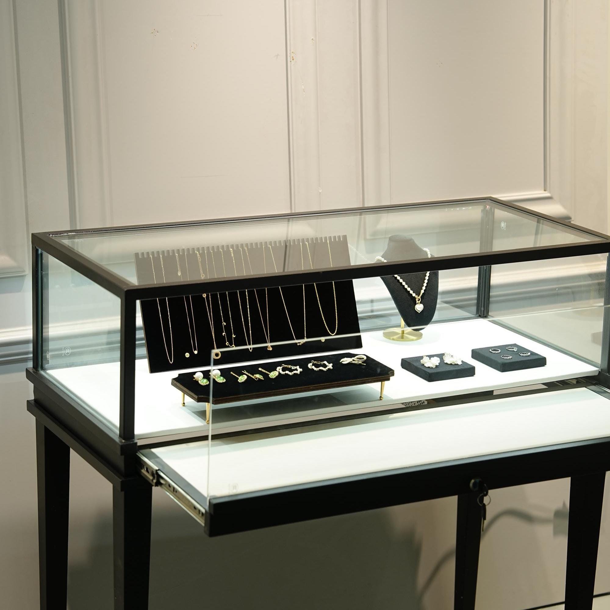 Black Suede Jewelry Display Set