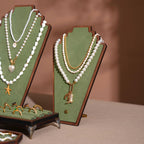 Walnut Veneer Jewelry Display Set