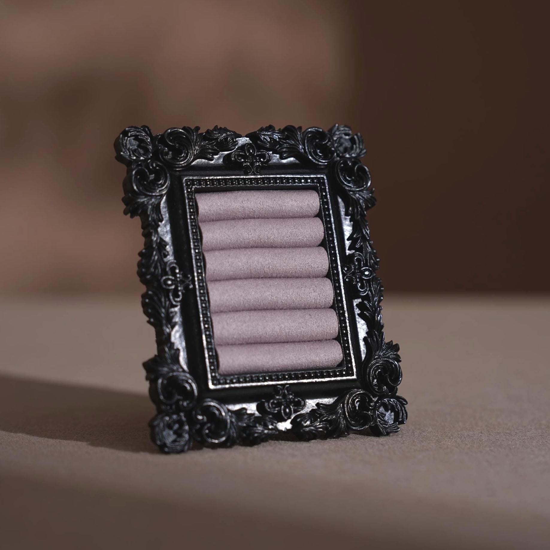 Black Rococo Ring & Earring Display Stand