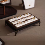 Handcrafted Walnut Veneer Jewelry Display Set | 7 Pieces | 14 Colors