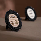Rococo-Style Black Ring Stand