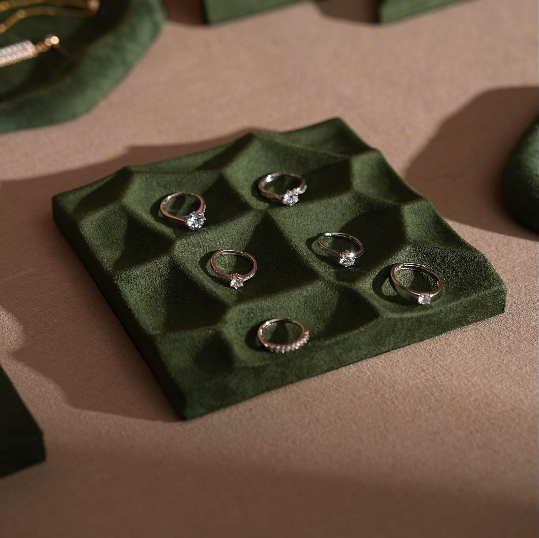 Minimalist Suede Jewelry Trays