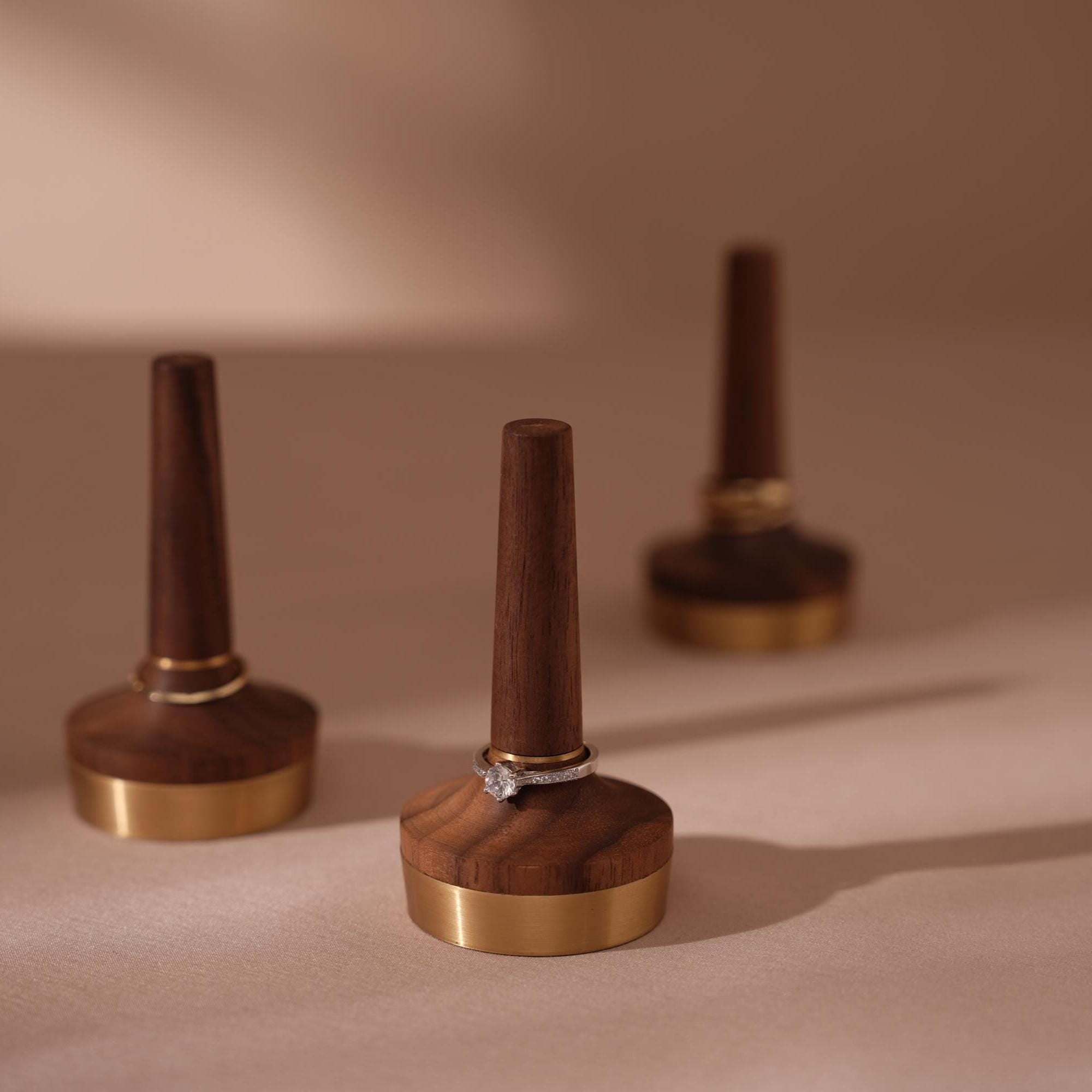 Walnut Brass Ring Holder