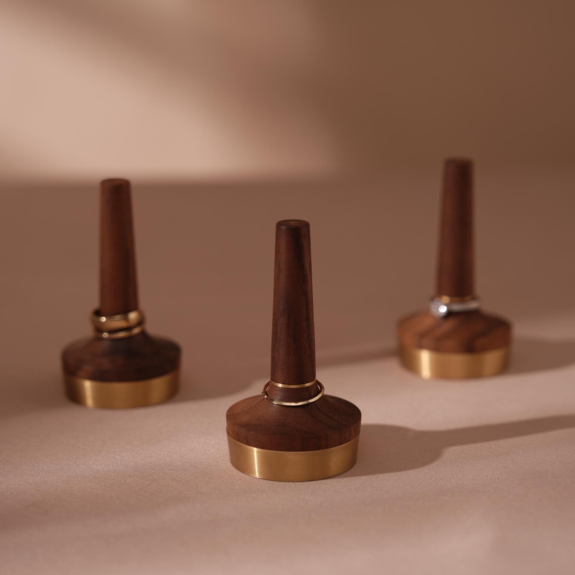 Walnut Brass Ring Holder