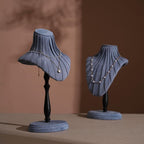 Vegan Suede Necklace Bust Stand | Tall Silhouette Display