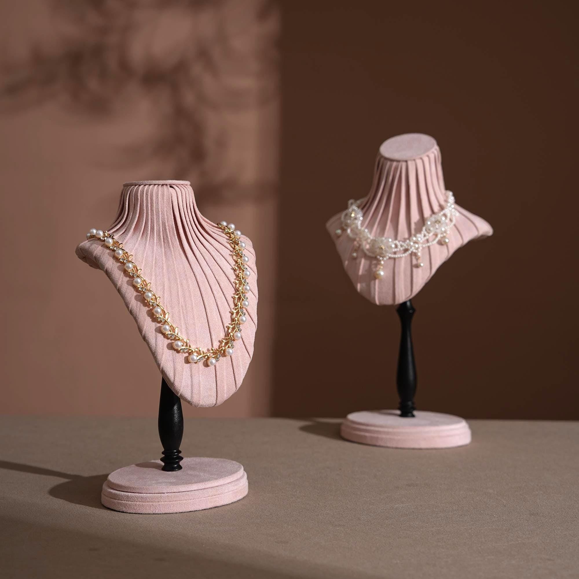 Suede Necklace Bust Stand