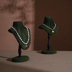 Vegan Suede Necklace Bust Stand | Tall Silhouette Display