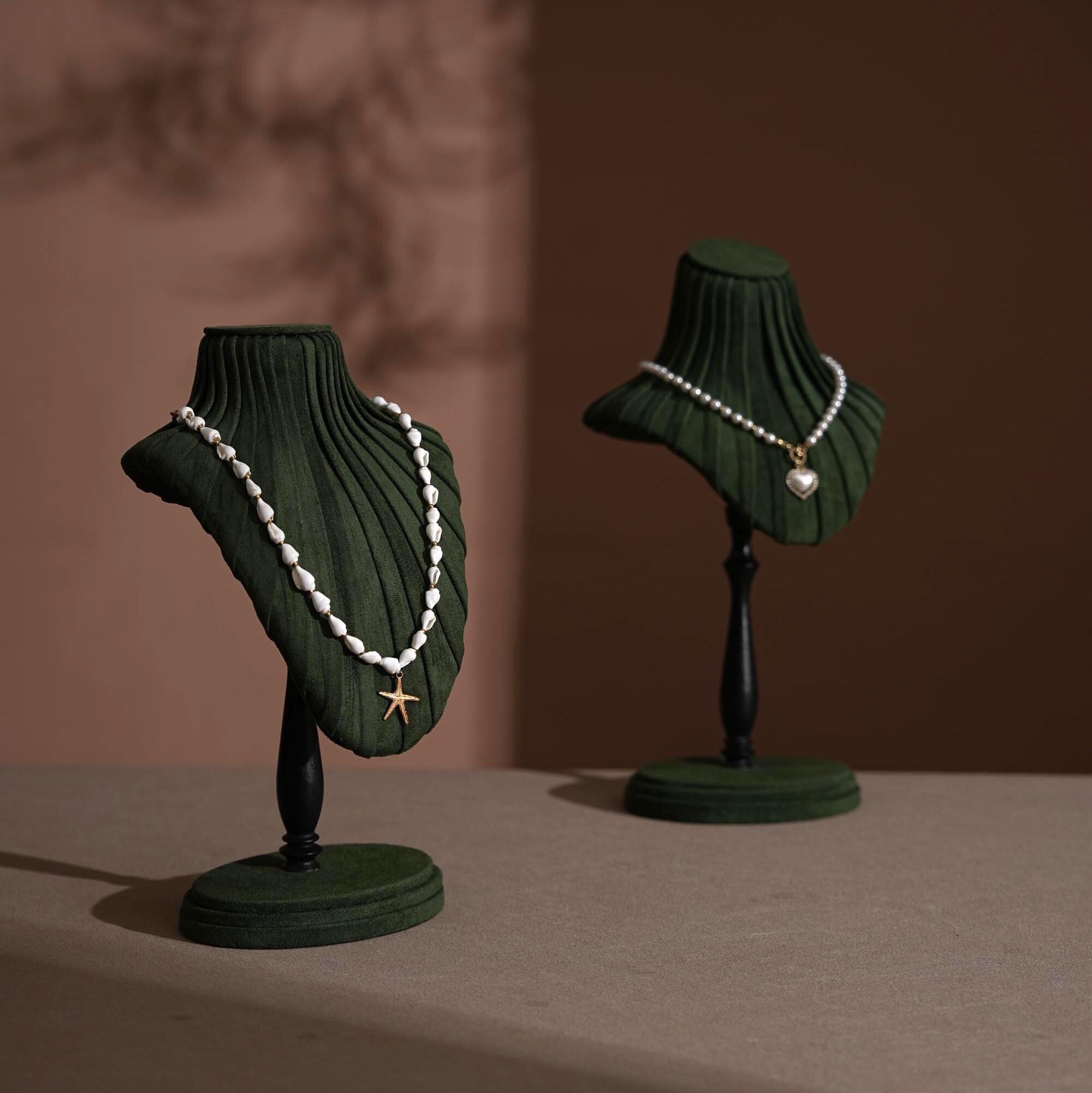 Suede Necklace Bust Stand
