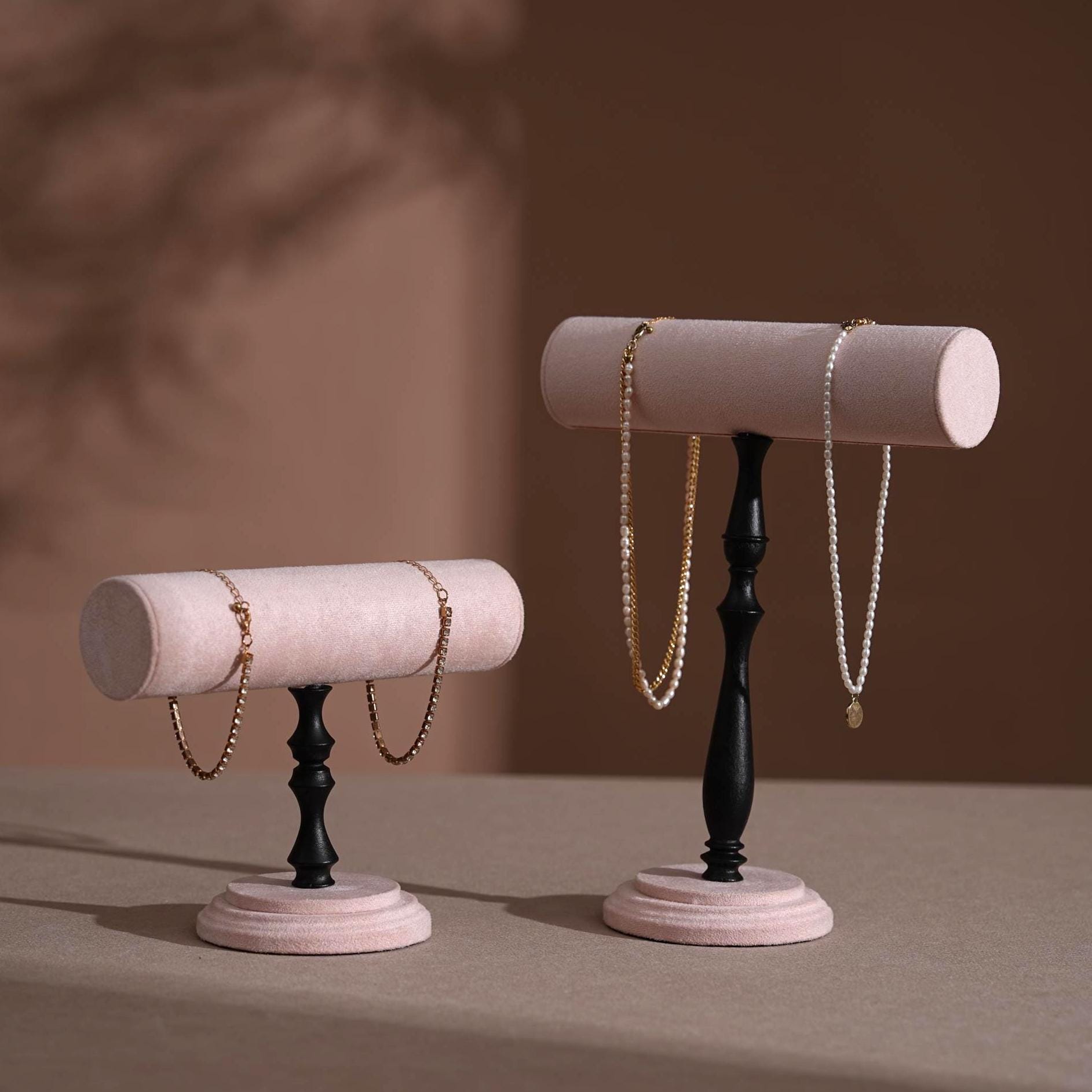Suede T-Bar Jewelry Stand