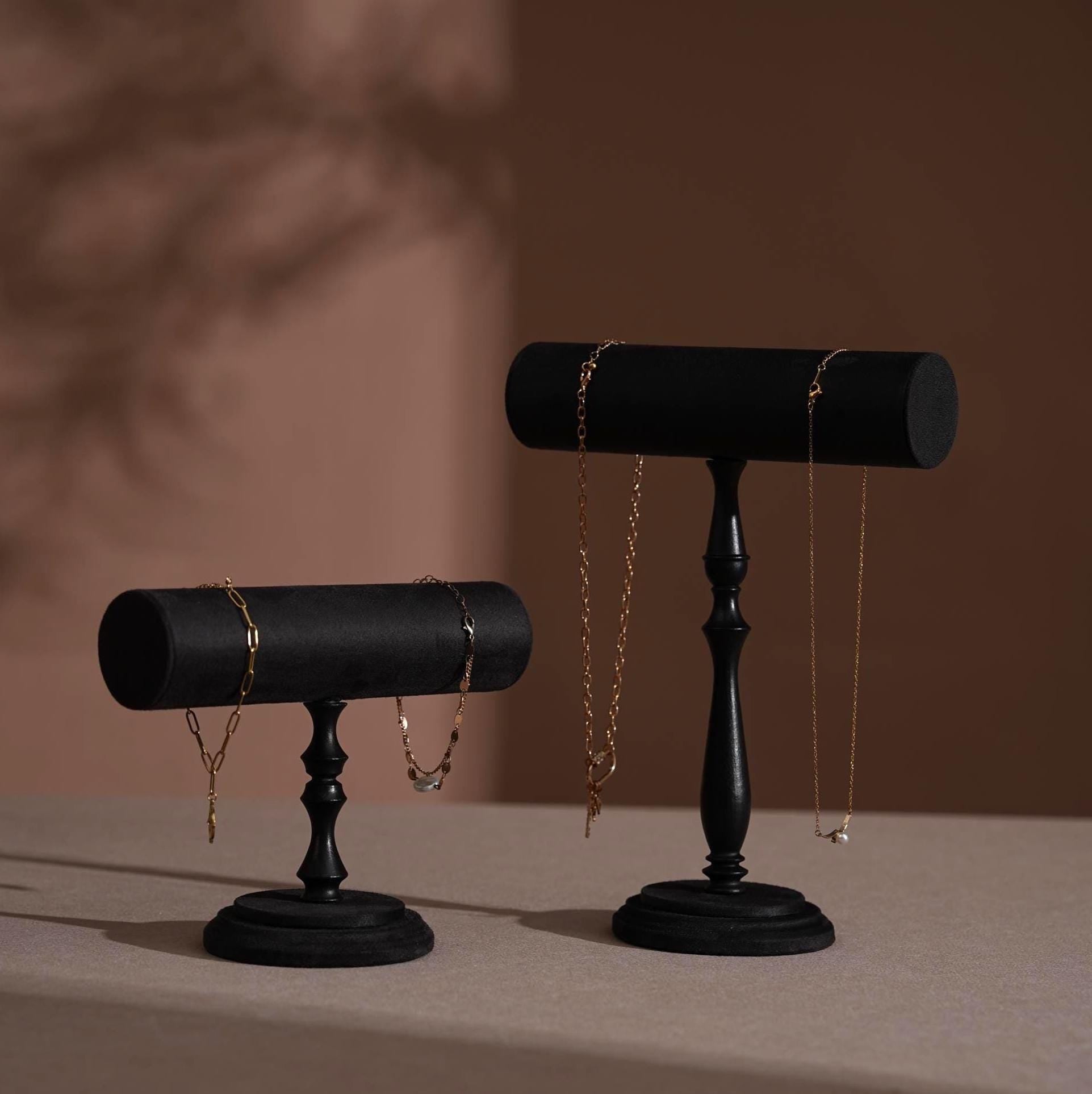 Suede T-Bar Jewelry Stand