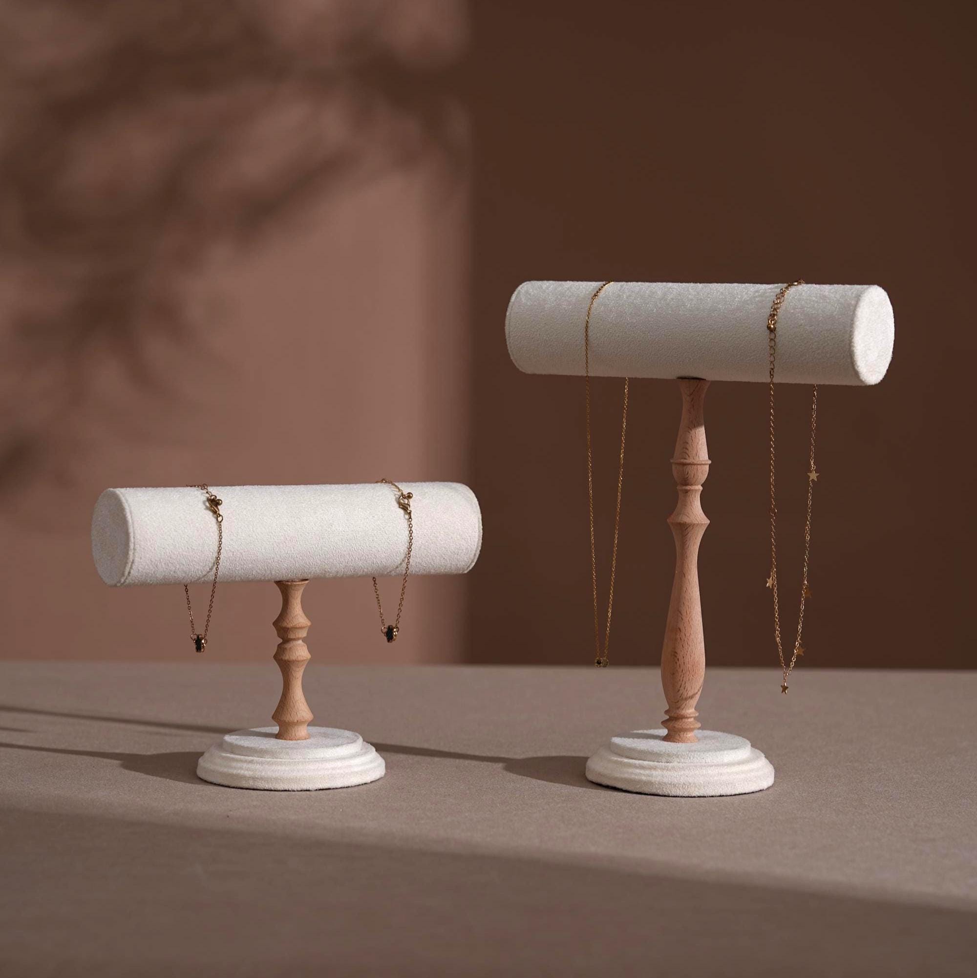 Suede T-Bar Jewelry Stand