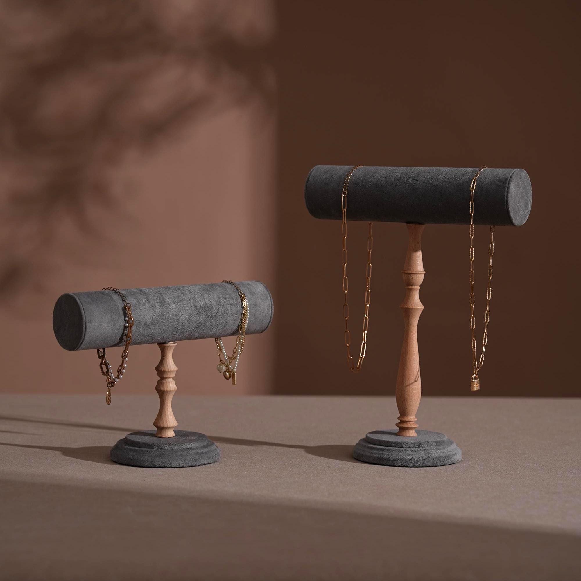 Suede T-Bar Jewelry Stand