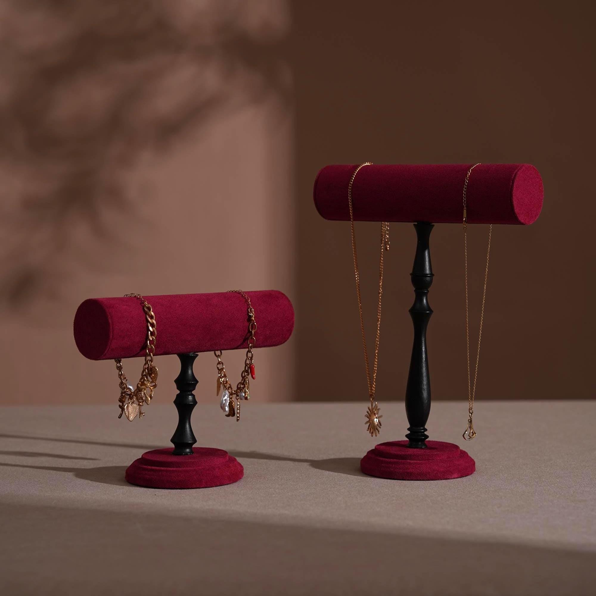 Suede T-Bar Jewelry Stand
