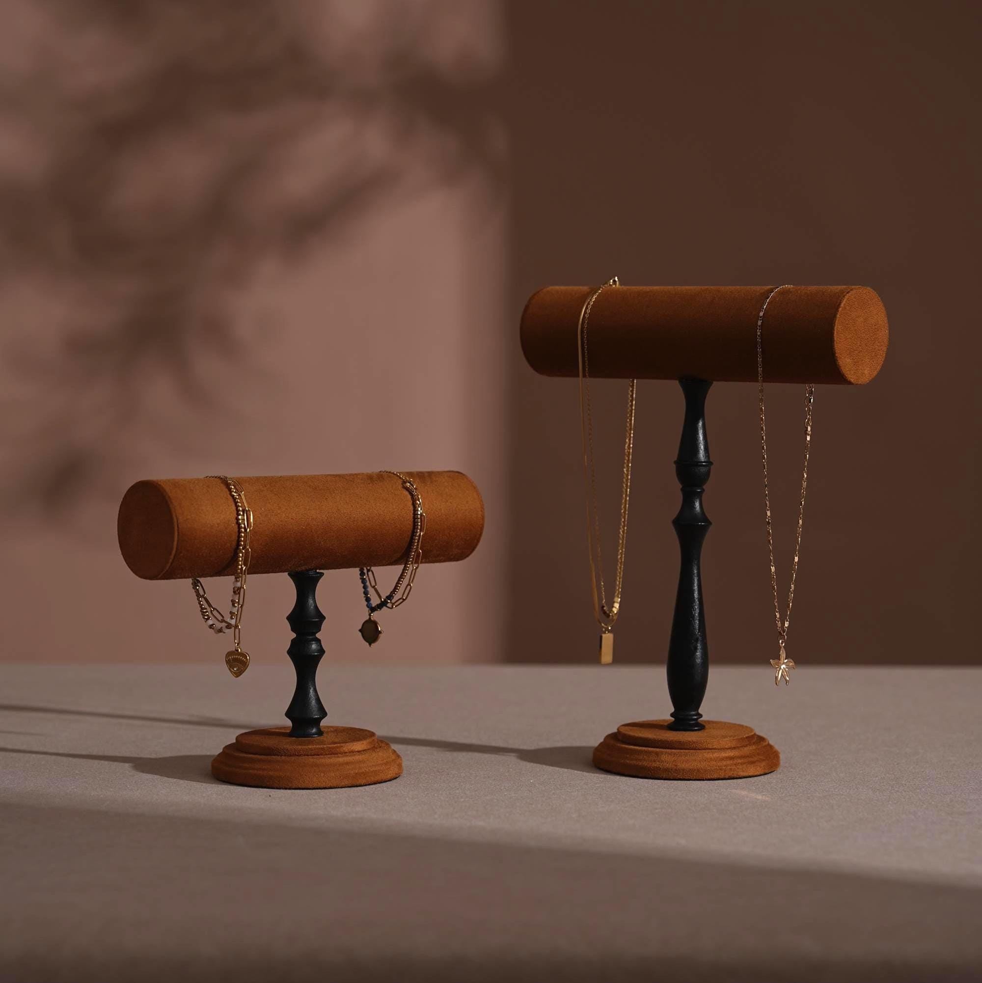 Suede T-Bar Jewelry Stand