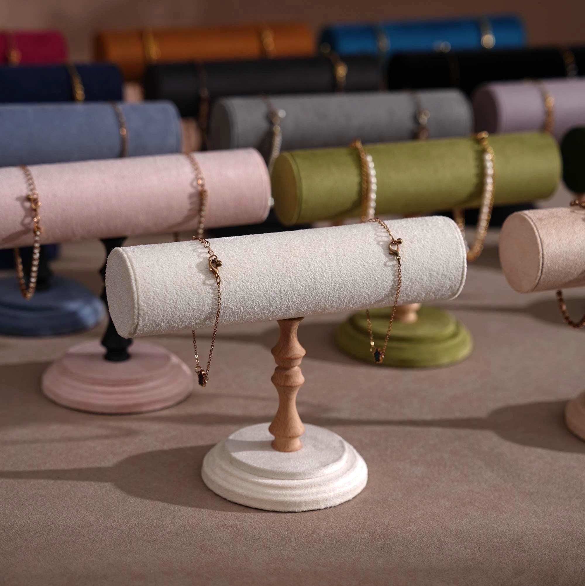 Suede T-Bar Jewelry Stand