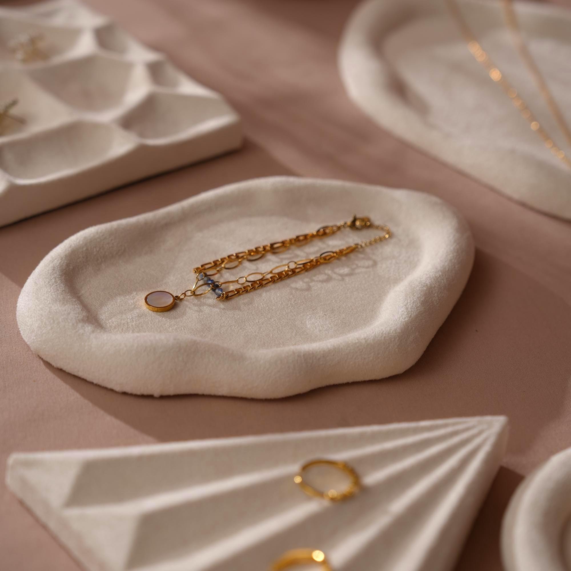 Minimalist Suede Jewelry Trays
