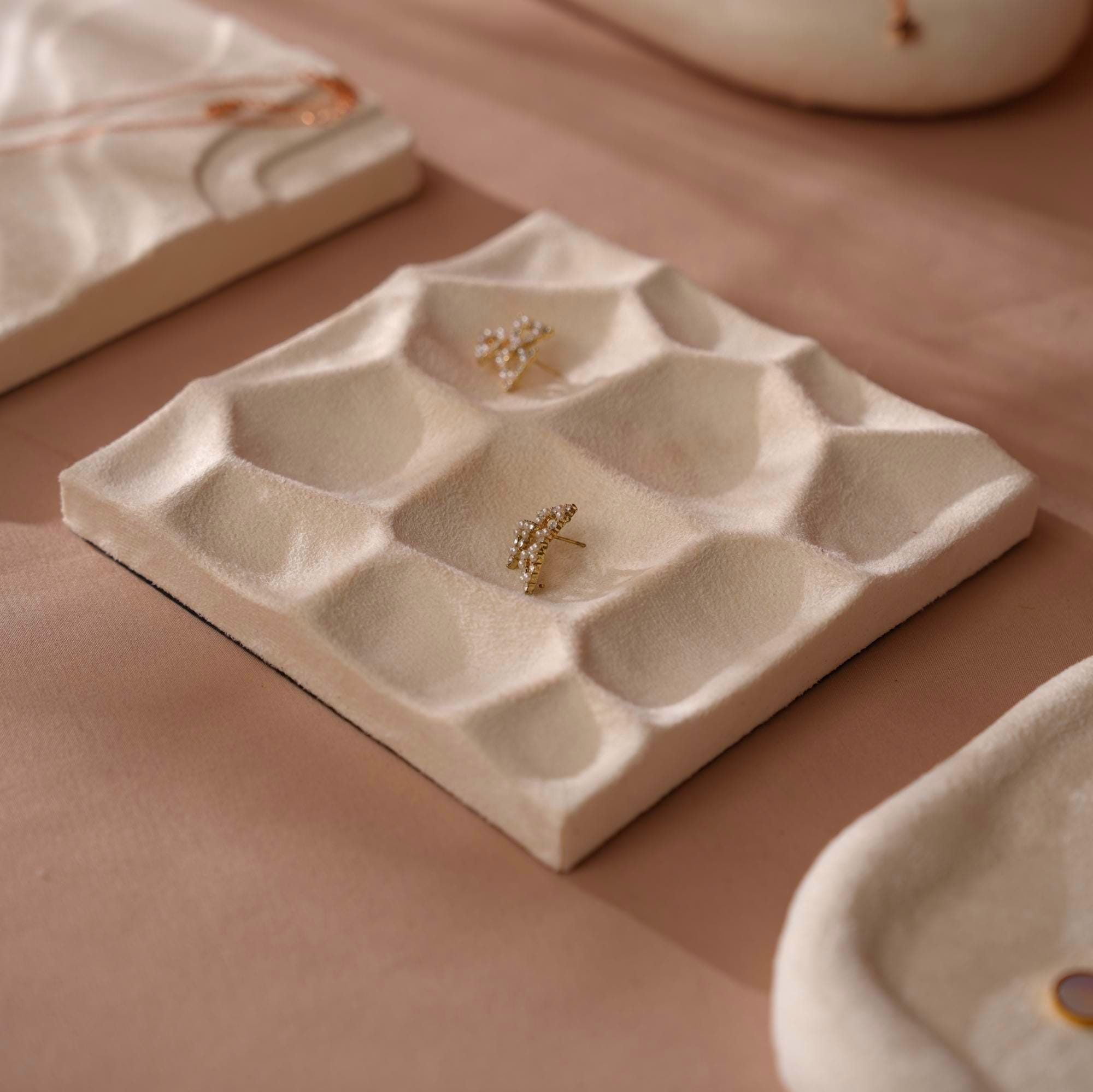 Minimalist Suede Jewelry Trays
