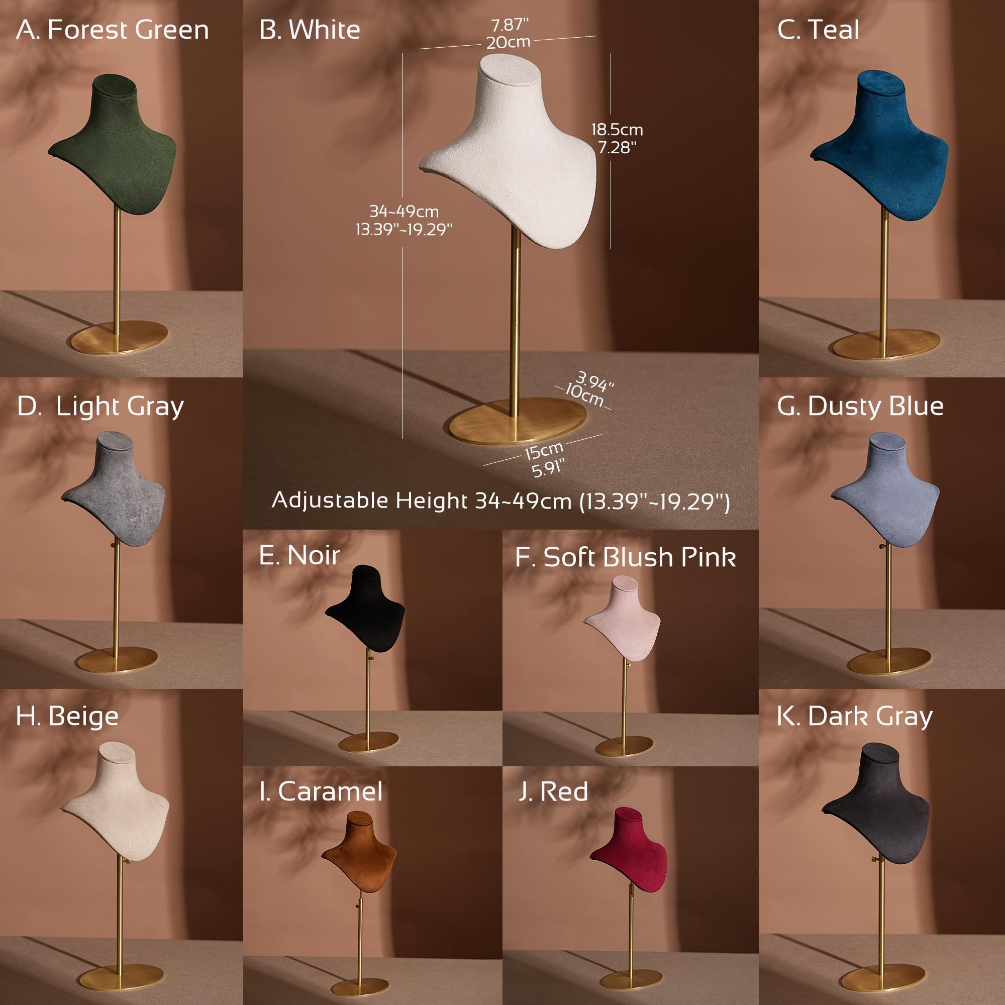 Suede Necklace Bust Stand