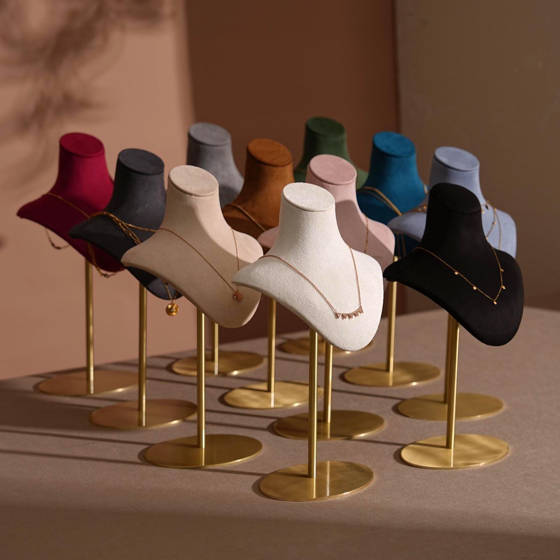 Suede Necklace Bust Stand