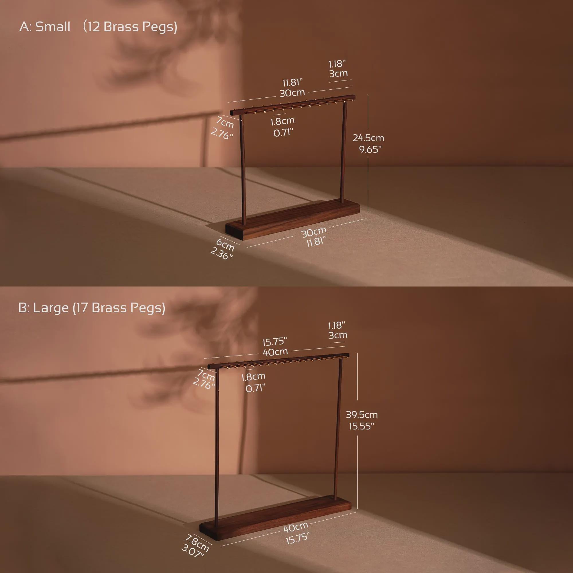 Elegant Walnut Necklace and Bracelet Stand